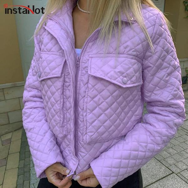 

women's jackets insta plaid jacquard women big pockets coat casual autumn 2021 turn down collar streetwear daily wear zipper female jac, Black;brown