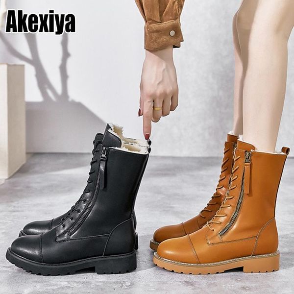 Snow Women Boots Sapatos Imper impermeável no inverno para Warm S Mid Calf Ladies Platform Booties Ladie Platm Bootie