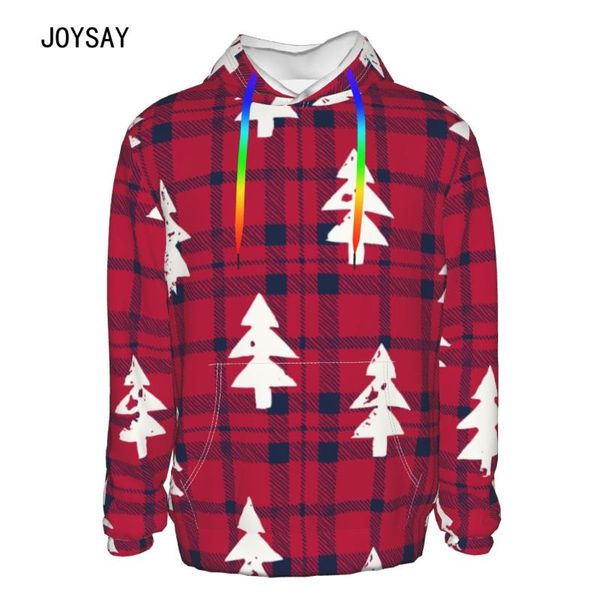 

men's hoodies & sweatshirts 3d print christmas plaid trees hoodie casual male pullover hip hop sweatshirt, Black