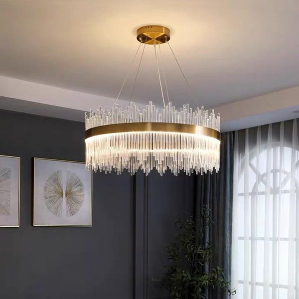 

chandelier living room led modern simple light luxury lighting lamp hall ceiling crystal bedroom 2021 pendant lamps
