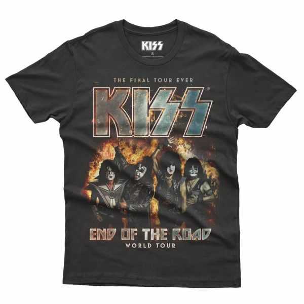 

kiss end of the road tour mens t-shirt official licensed, White;black