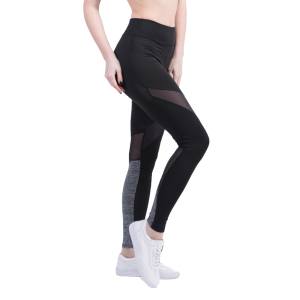 

yoga outfits 2021 stitching mesh breathable jogging pants slim fit, White;red