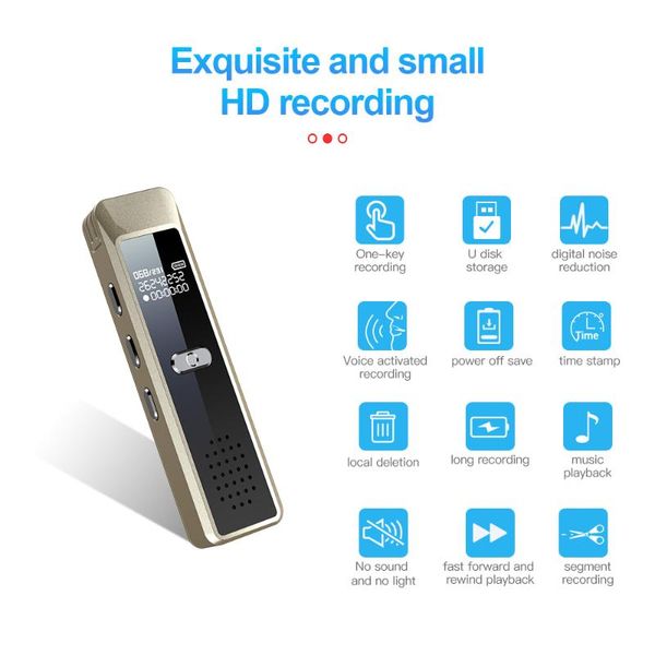 

digital voice recorder professional audio speaker play sound 32gb rechargeable mini