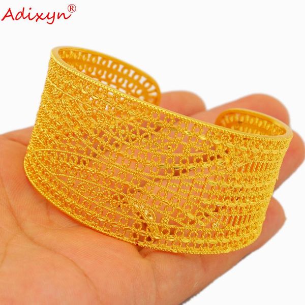

adixyn 24k gold color bangle for women jewelry african french dubai wedding gifts n042810, Black