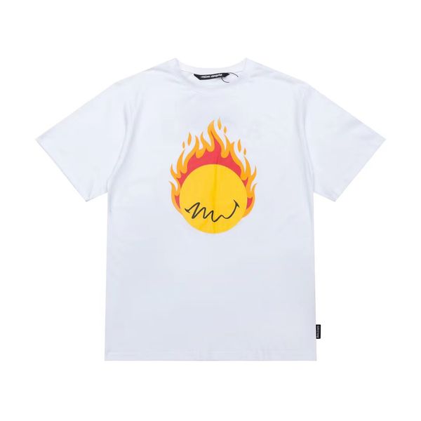 

p&a designer fire print t-shirt fashion trend men's casual street ladies breathable t-shirt luxury high-quality 100% cotton eu size s-x, Black;green