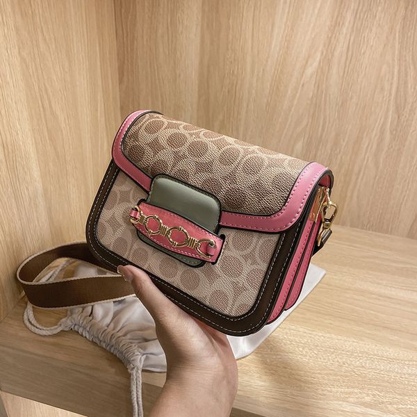 

outlet online 70% off sale french one shoulder small bag female 2021 new fashion contrast color saddle mobile phone trend messenger chain sq