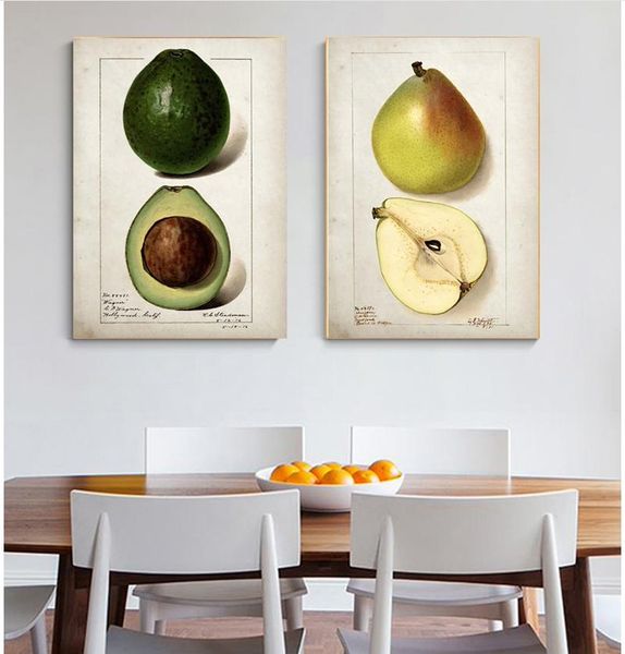 

paintings apple pear kitchen poster fruit food cherry strawberry canvas print wall art painting picture dining room restaurant decor