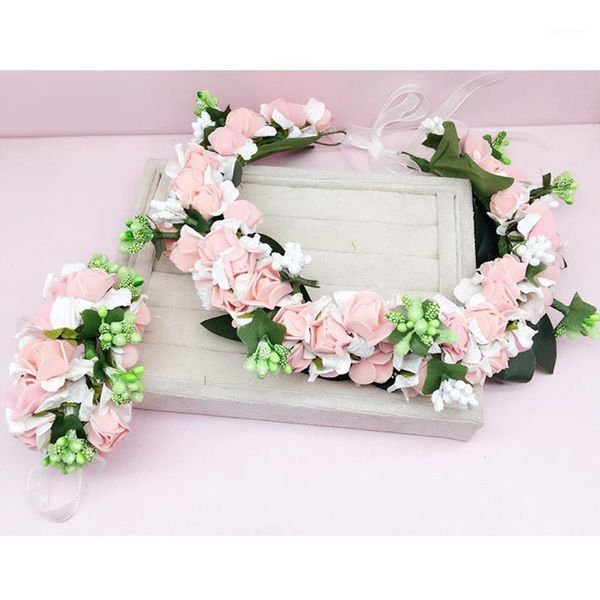 

boho flower floral headband crown garland marriage handwrist festival party1