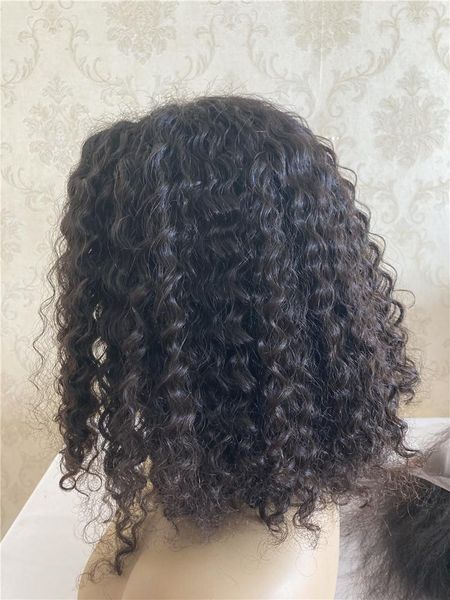

lace wigs deep wave human hair 13x4 frontal with baby water curly brazilian 180% thick density for black women, Black;brown