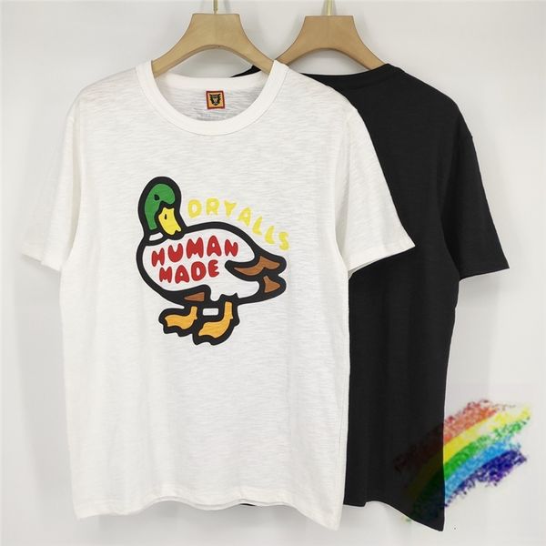 

men's t-shirts duck print sbreathable slub cotton human made t shirt men women 1:1 quality t-shirts tees inside tag t56r, White;black