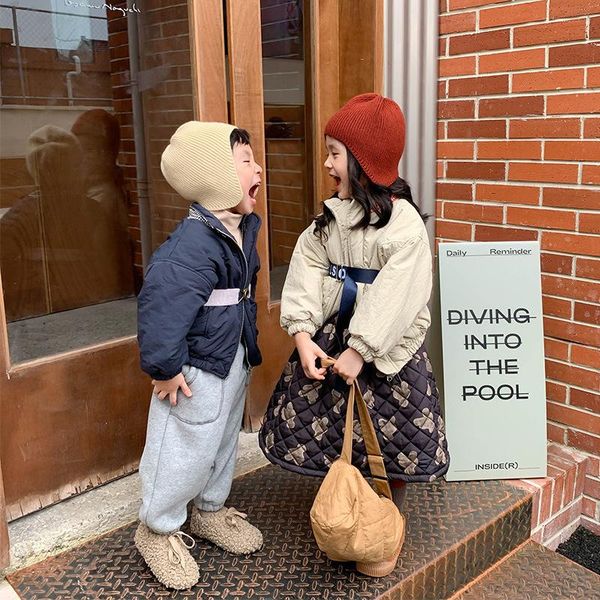 

jackets 2021 autumn arrival girls fashion warm fleece coat kids no belt, Blue;gray