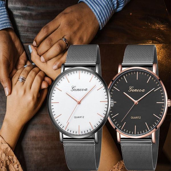

wristwatches couple watches pair men and women quartz wrist watch gift for dames horloges lover, Slivery;brown