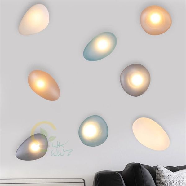 

wall lamp design cobblestone led lamps,living room decorare glass lampshade lights ,bedside bedroom irregularity