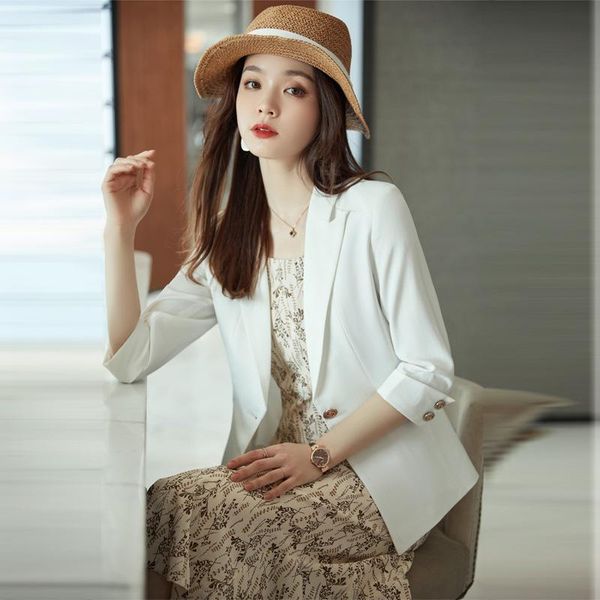 

women's suits & blazers white suit coat spring dress 2021 korean slim temperament small fried street casual top, White;black