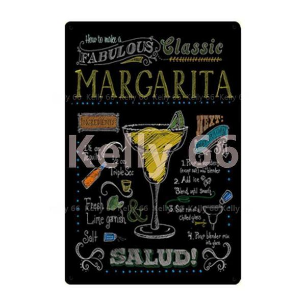 

chalk drawing cocktail mimosa mojito margarita beer metal sign home decor bar wall art painting 20*30 cm size lat-10