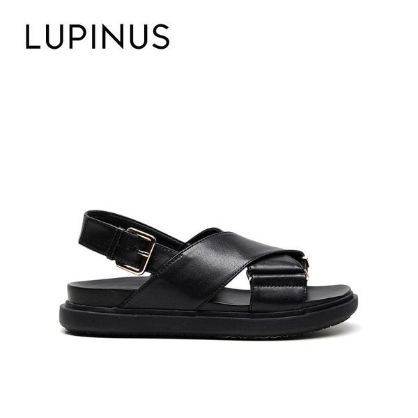 

sandals lupinus design women genuine leather roman fashion platform retro gladiator shoe, Black