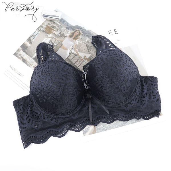 

bras parifairy plus size lace for women lingerie unlined soft brassiere girl deep v women's bralette underwear, Red;black