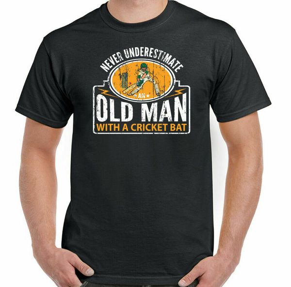 

cricket shirt never involve an old man with a fun bat, White;black
