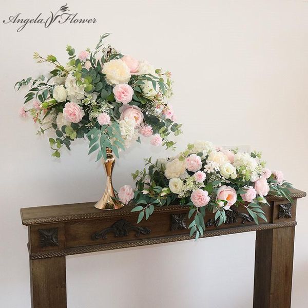 

decorative flowers & wreaths custom artificial flower ball candle holder stand dining table wedding centerpieces row home decor foral set