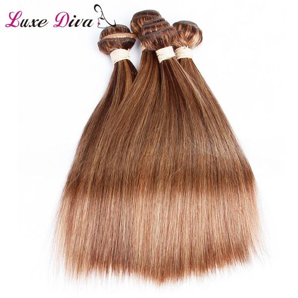 

human hair bulks p4 27 extensions omber brown color straight bundles brazilian remy wholesale deals, Black