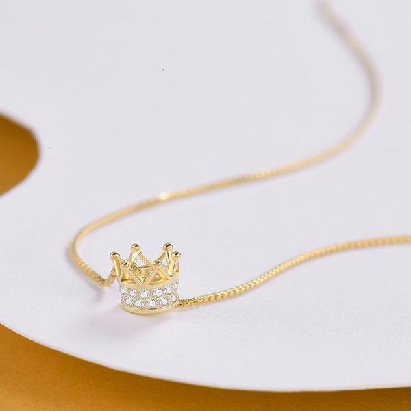 

necklace jewelry crown silver rose gold gift for her birthday chains