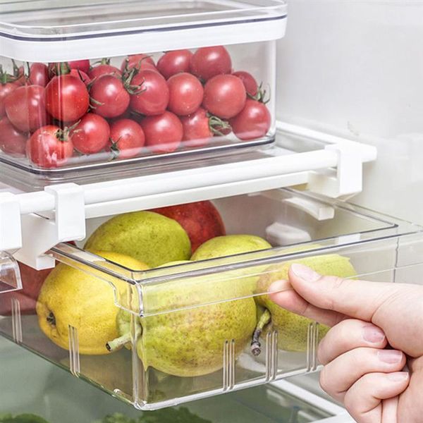 

storage bottles & jars refrigerator draw compartment drawer organizer transparent fridge bin containers for kitchen pantry er
