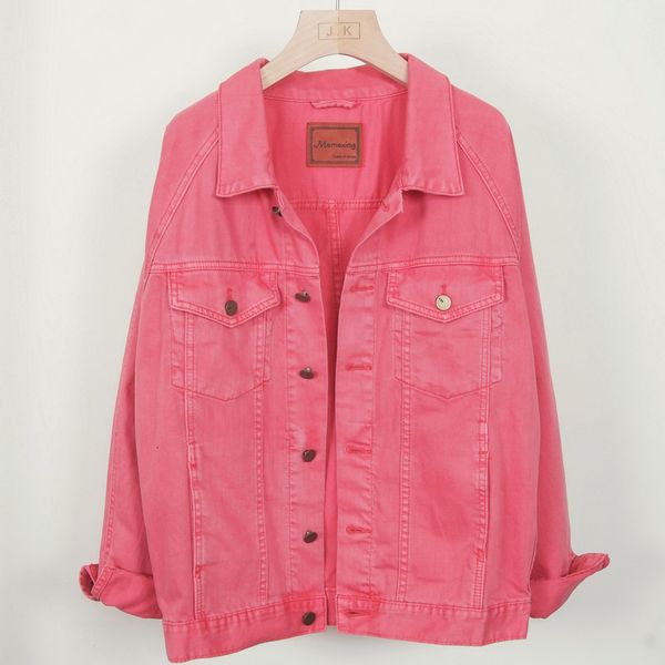 

jacket fashion pink denim coat women autumn oversized loose batwing sleeve jeans jacket female casual outerwear chaqueta mujer, Black;brown