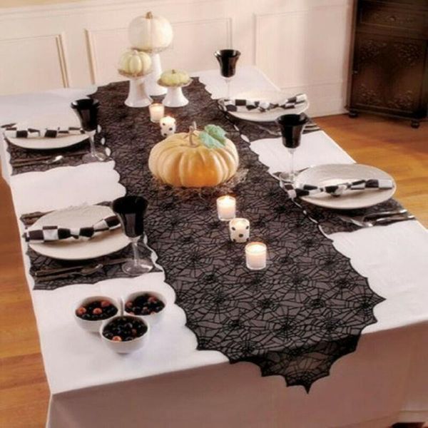 

table cloth fashion 0 fee black lace spiderweb halloween festival party tablecloth cover decoration