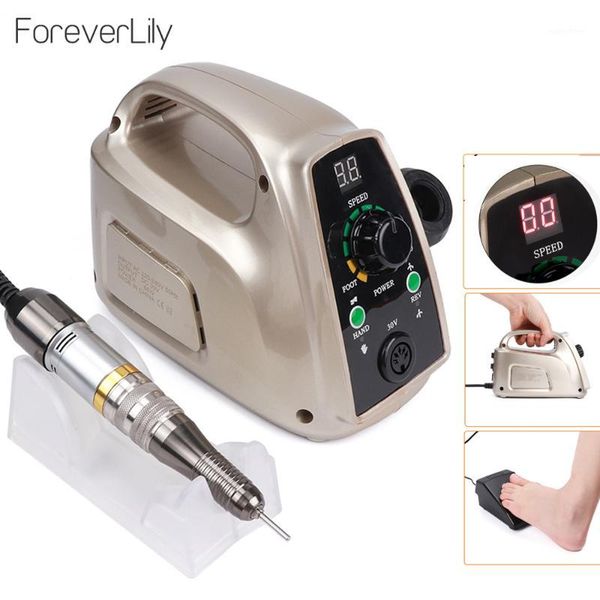 

strong 65w electric nail drill 35000rpm manicure machine pedicure tools accessoires bits file art equipment with lcd1, Silver