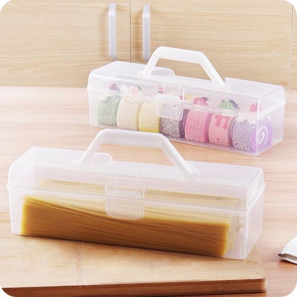

storage bottles & jars transparent portable noddle food box with lid container crisper tableware cutlery chopsticks case kitchen organizer