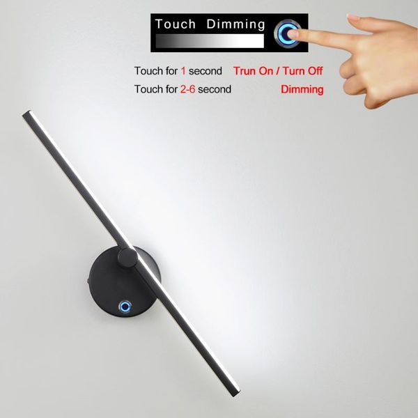 

indoor led wall lamps touch stepless dimming 350Â° rotation lights for home living room bedside mirror front nordic aisle