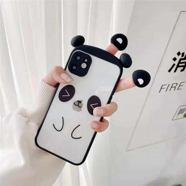 

transparent phone cases with cute panda for iphone 12 11 pro promax x xs max 7 8 plus