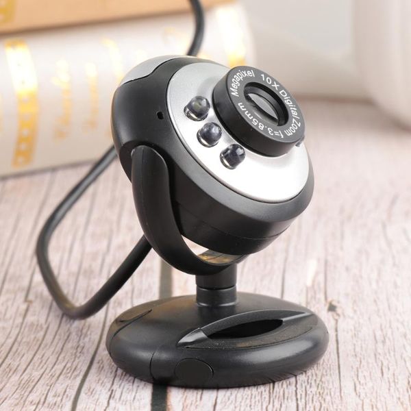 

0.6mp usb 6-led web cam professional webcam computer pc lapcamera with microphone and clip (black) webcams