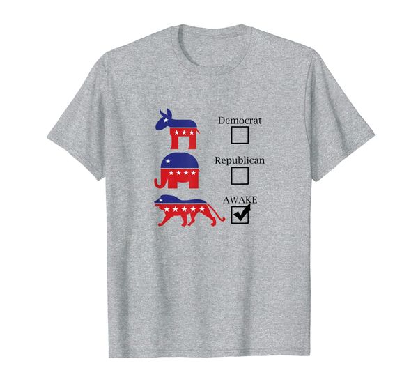 

political parties tshirt democrat republican awake, White;black