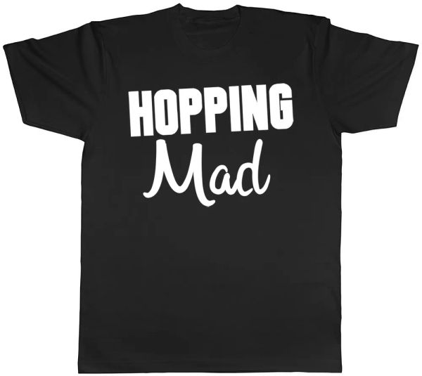 

hopping mad mens ladies womens t-shirt, White;black