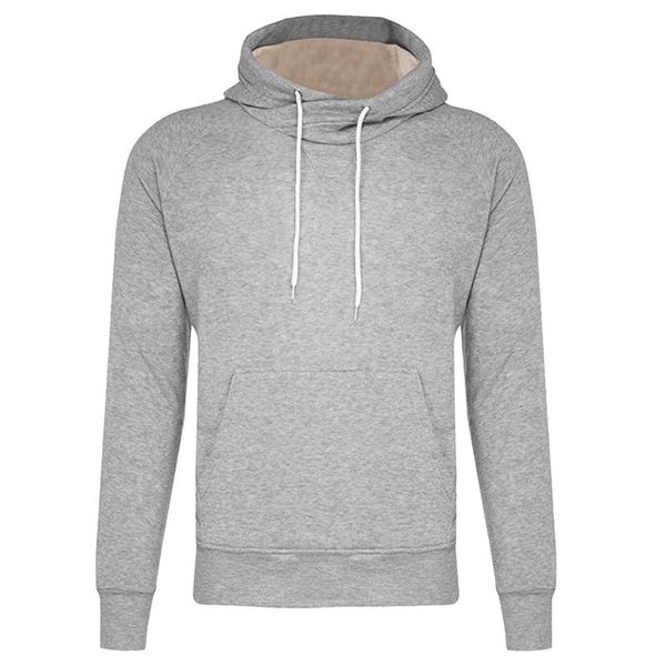 

men's hoodies & sweatshirts men's casual hoodie solid long sleeve round neck drawstring pocket autumn winter plus size loose wram, Black