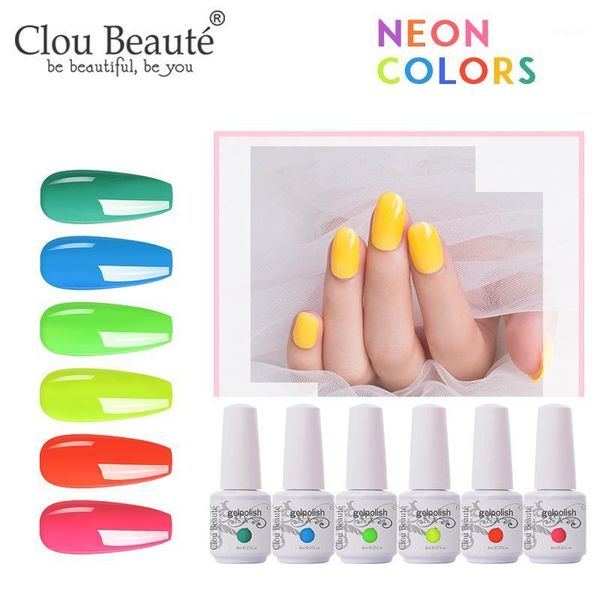 

clou beaute 15ml fluorescent color nail gel polish neon pink colors thanksgiving christmas art manicure soak off polish1, Red;pink