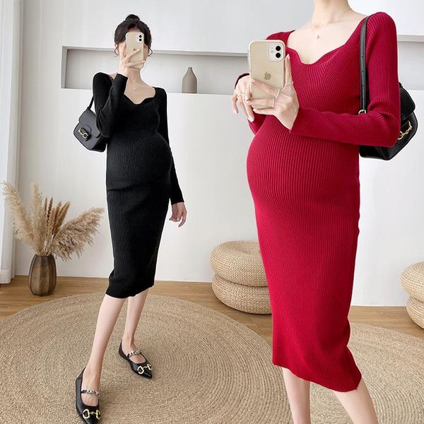 

maternity dresses spring autumn v-neck loose plus size pregnant dress wear pregnancy clothing clothes vestidos, White