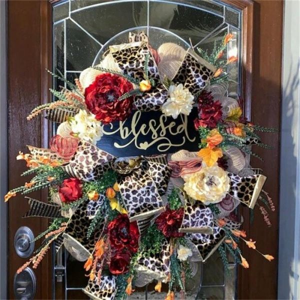 

decorative flowers & wreaths thanksgiving halloween simulation garland home holiday party front door decoration golden elegant year round fa