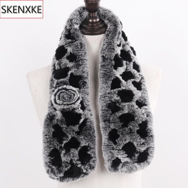 

scarves 2021 knitted real rex fur scarf women winter 100% natural ring muffle lady genuine shawl, Blue;gray