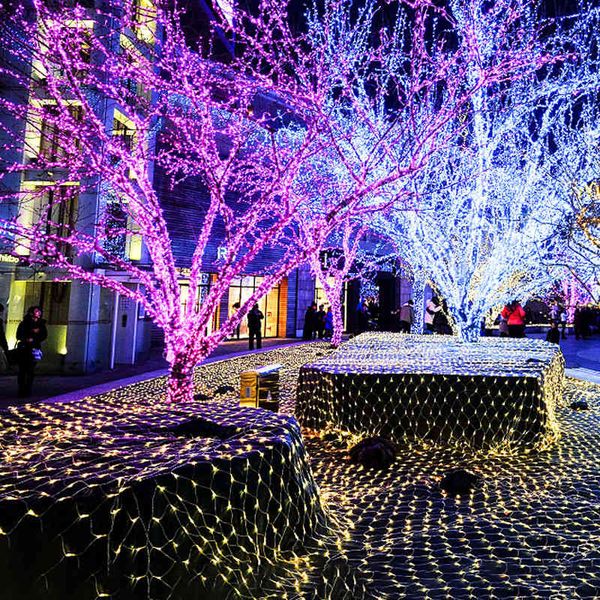 

christmas led color lights, net fishing outdoor rain proof lighting engineering sky star wedding decoration lights