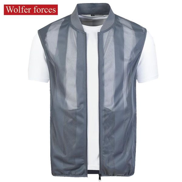 

men's jackets summer vest mesh loose skin clothes quick drying outdoor fishing shirt thin breathable sleeve less coat, Black;brown