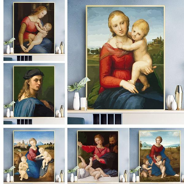 

paintings raphael's painting by numbers adults famous artist baby and mother family oil canvas figure art for living room home decor gi