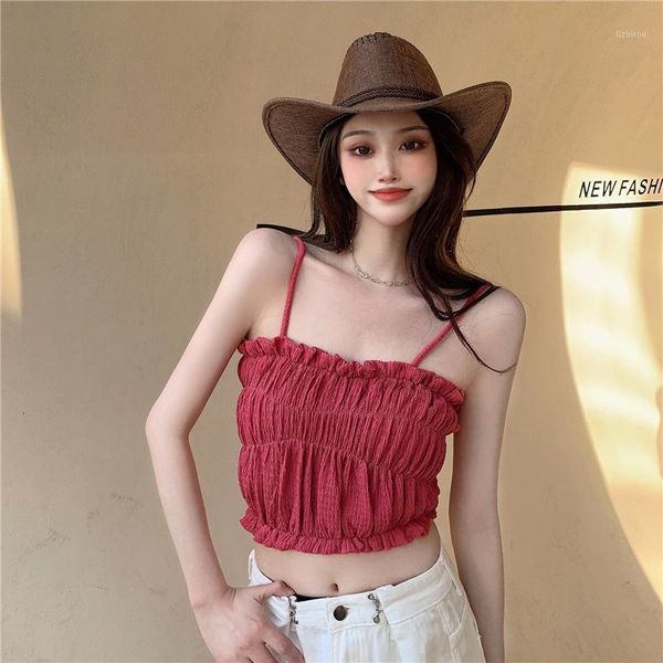 

summer women's crop elastic cotton camis sleeveless short tank beach strapless clothes camisoles & tanks, Black;white