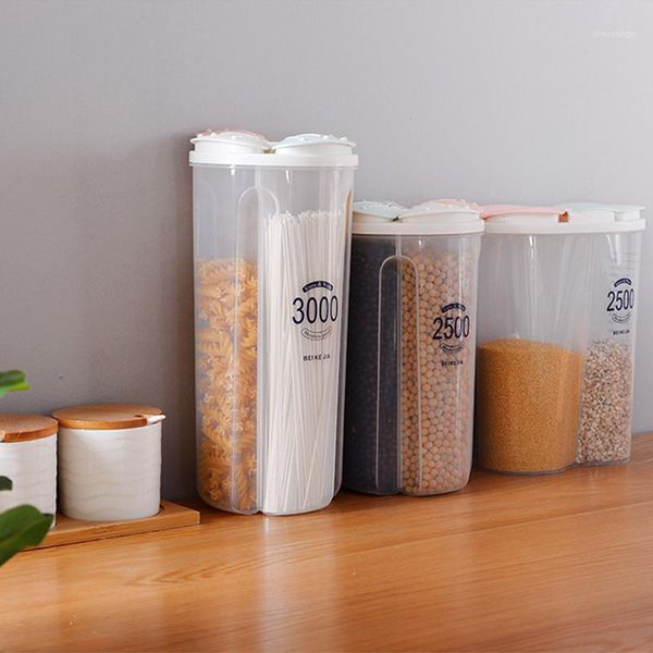 

storage bottles & jars plastic box kitchen supplies grain tank moisture-proof sealed transparent organizers 522