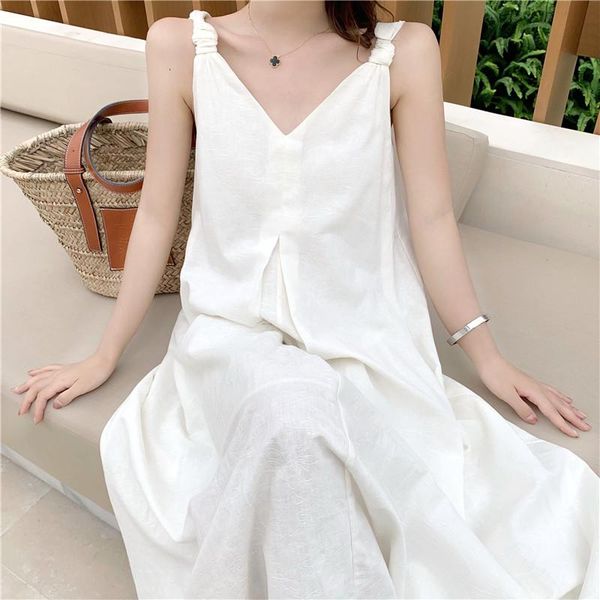 

women white loose jacquard floral slip dress with lining summer 2021 linen casual party beach vacation korean runway vestidos dresses, Black;gray