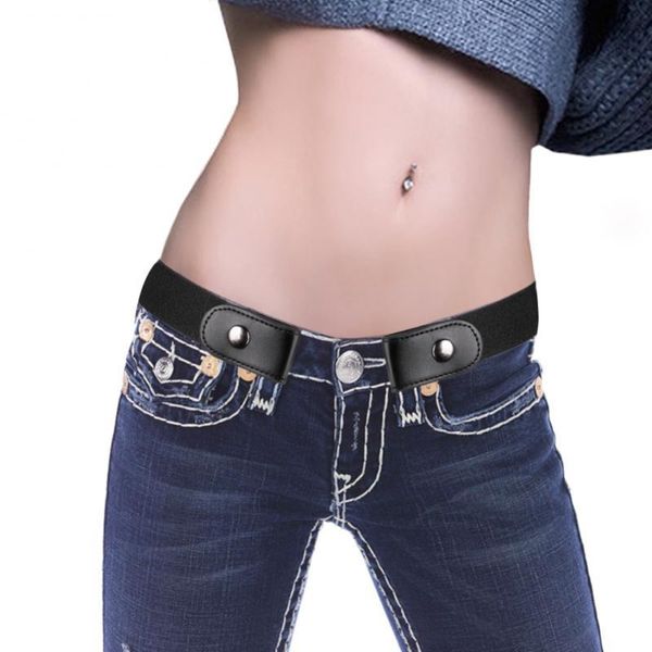 

belts buckle-canvas belt for jean pants no buckle stretch elastic waist women men bulge hassle bel, Black;brown
