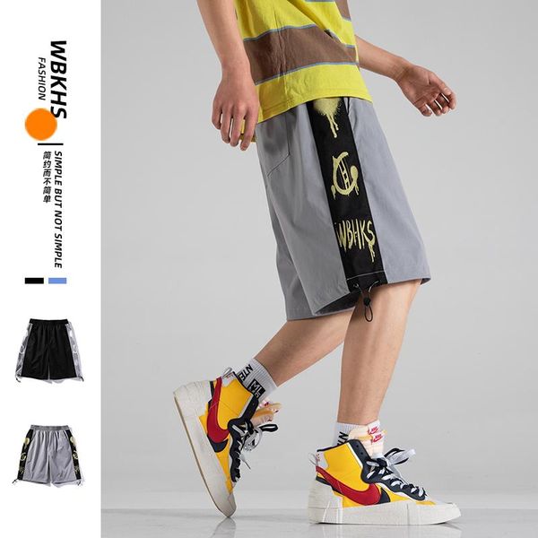 

men's shorts 2021 summer men casual fashion loose sports knee length pants, White;black