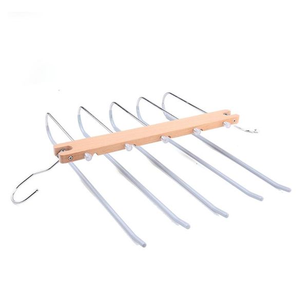 

smooth wardrobe jeans 5 layers bedroom solid wood pants hanger trousers 360 degree rotation portable space saving laundry room hangers & rac