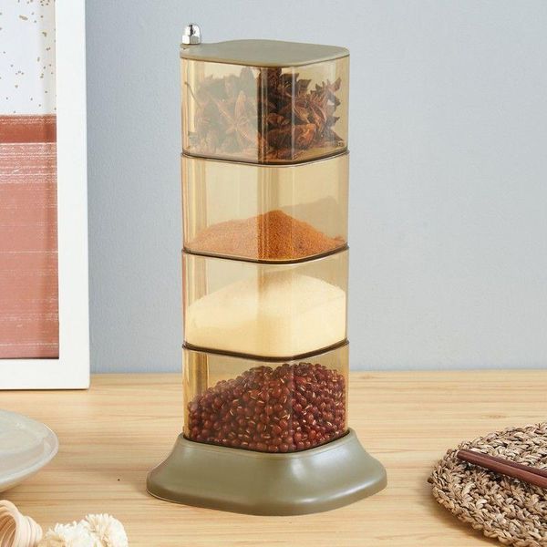 

storage bottles & jars spice box set household combination pack one multi-grid kitchen supplies seasoning put salt msg plastic